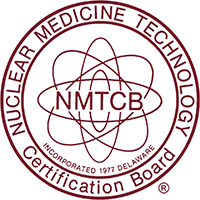 Nuclear Medicine Technology Certification Board badge.
